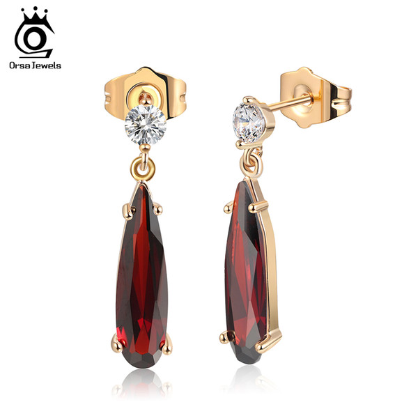 ORSA JEWELS Fashion stud Earrings For Women 2018 Female Dangle and Chandelier Earrings With Large Stone Beautiful Fashion Jewelry OME52