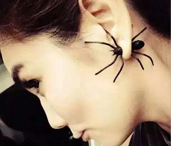 Nightclubs exaggerated oversized punk fashion personality matte black spider earrings earrings matte gold earrings 30pcs Free Shipping