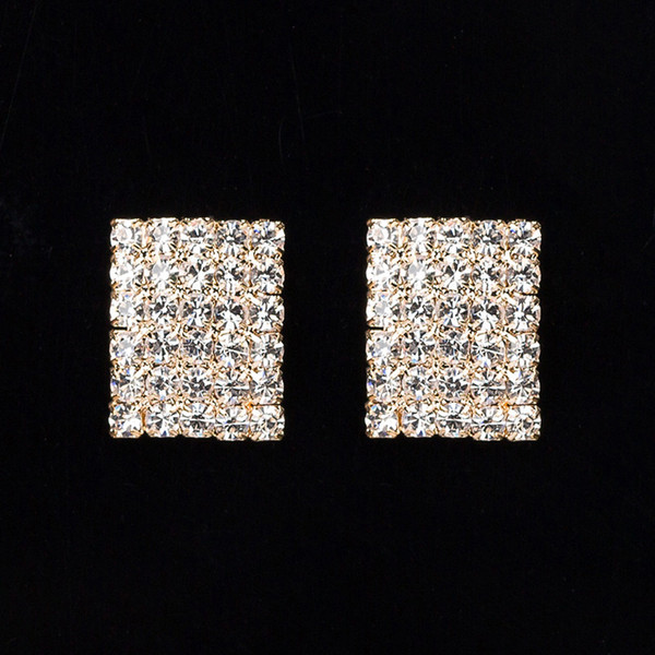 New fashion women jewelry Accessories square ol fashion full rhinestone bling stud earring all-match zhaohao female #E168