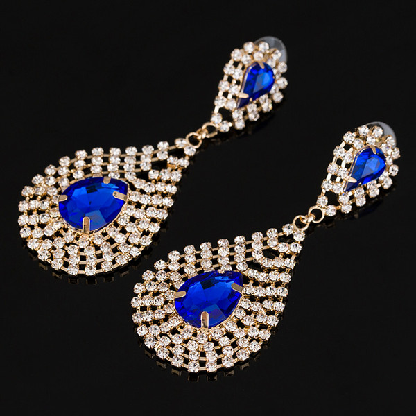 Sparkling women brand earrings rhinestone drop earrings Europe and the United States the new big earrings Fashion jewelry #E179