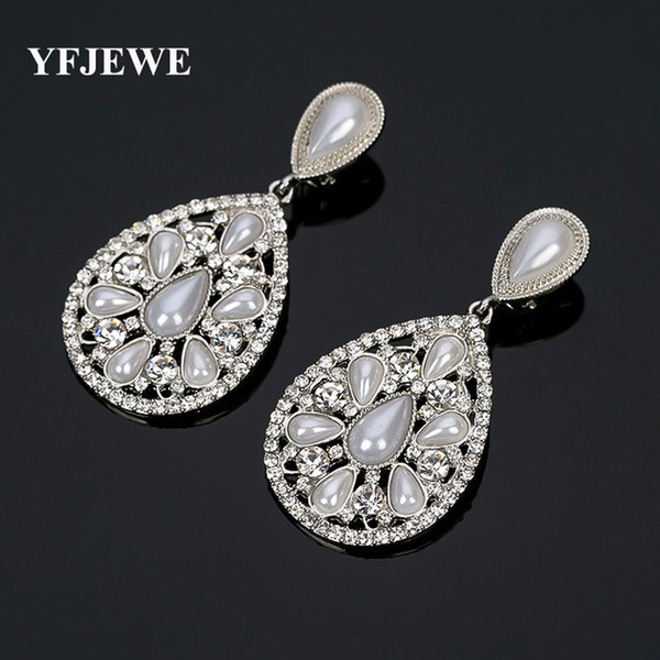 Fashion Charm Wedding Earrings With Pearls Drop Earring Crystal Dangle Earrings Jewelry Christmas Gift for Women #E283