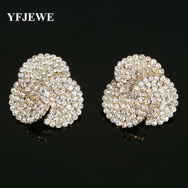 Sale Gold Color Stud Earrings for Women Costume Jewelry Earrings boucle D'oreille Femme Crystal Pendientes Mujer Moda #E237