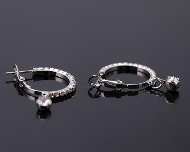 2017 fashion jewelry manufacturers selling Australian crystal silver plating hoop earrings for baby free shipping #E166