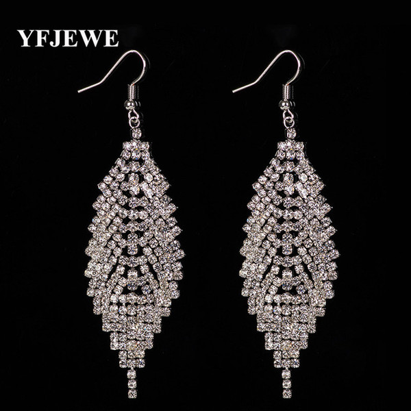 Factory Wholesale Women party gift accessories Silver plated Earring Fashion Jewelry Gloss rhinestone Leaves Earrings #E277