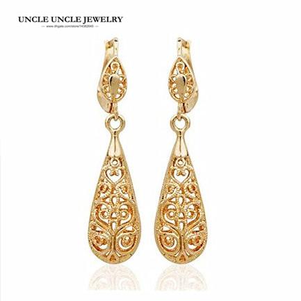 Rose Gold Color Retro Bohemian Design Water Drop Style Lady Earrings Wholesale