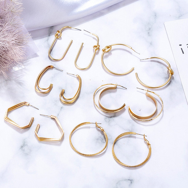 Creative Irregular Knot Earrings Geometric Hollow Metal Gold Plated Simple Drop Earrings For Women Fashion Jewelry Accessories Wholesale