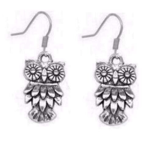 Owl Bird Charms Drop Earrings New Fashion Jewelry Vintage Silver Chandelier Dangle Earrings For Women Dress 50 Pair Brand Summer Style