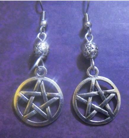 Wholesale Fashion 50 Pair Silver Bail Style Pentacle &Alloy Bead Dangle Earrings For Women With Gift Box DIY Jewelry M2789