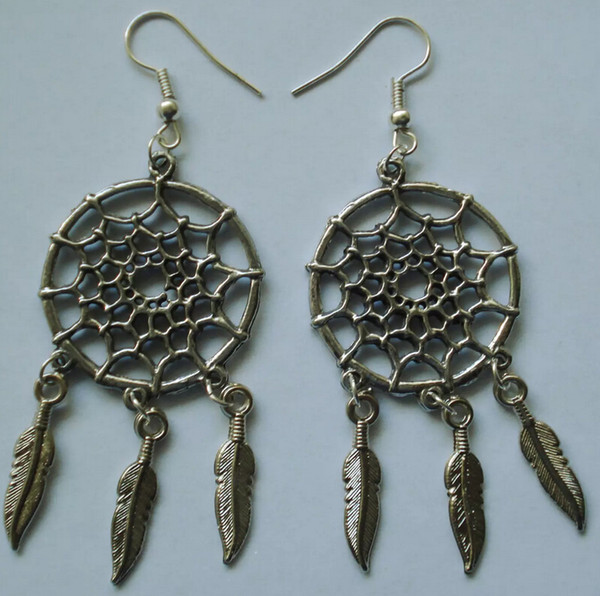 Dream Catcher Dreamcatcher Earrings Charms Dangle Long Drop Chandelier Earrings Vintage 50Pair Antique Silver For Women Ladies Girl Mom Gift