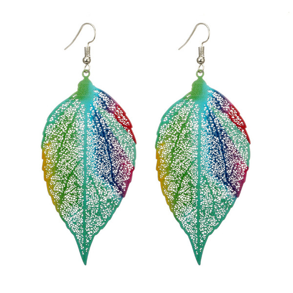 2018 Fashion Colorful Leaf Boho Dangle Earrings Classic Vintage Leaves Long Tassels Drop Earring for Women Jewelry Gifts