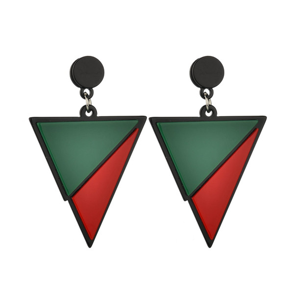 Fashion Party Bijoux Brincos Geometric Big Triangle Acrylic Drop Earrings For Women Statement Long Resin Dangle Earrings