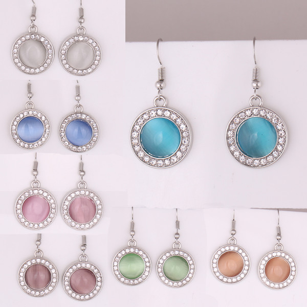 Multicolor Round Pendant Dangle Earring Studded With Crystal Hook Drop Earring Women Summer Beach Jewelry Birthday Gift