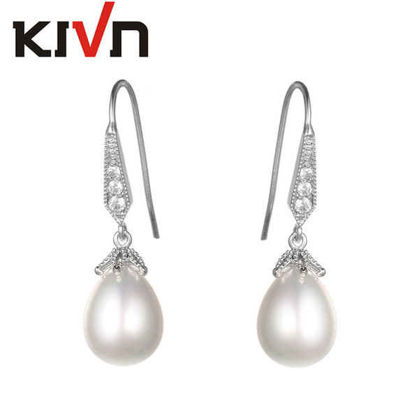 KIVN Womens Fashion Jewelry Drop Dangle Pave CZ Cubic Zirconia Wedding Bridal Simulated Pearl Earrings Birthday Christmas Gifts