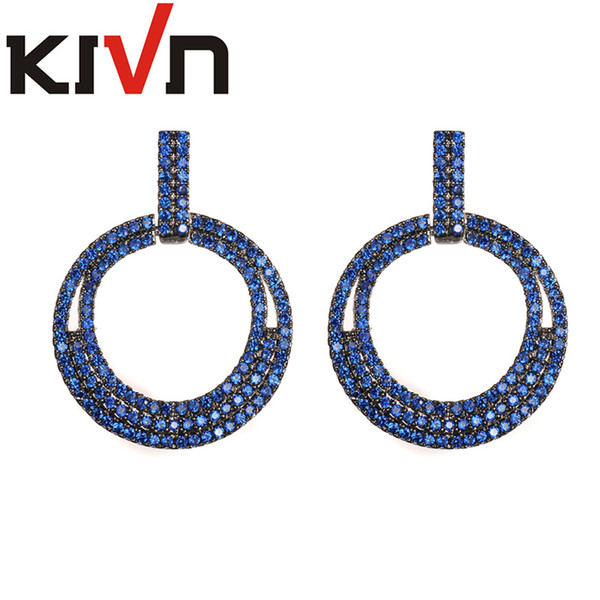 KIVN Fashion Jewelry Sparkling Pave CZ Cubic Zirconia Wedding Bridal Earrings for Women Birthday Christmas Gift