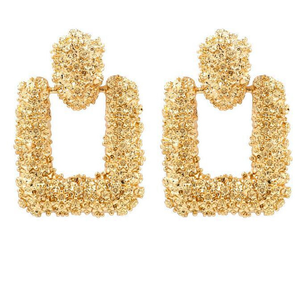 European and American Modern Earings Fashion Jewelry Vintage Earrings Geometric Gold Metal Statement Earrings For Women CE425