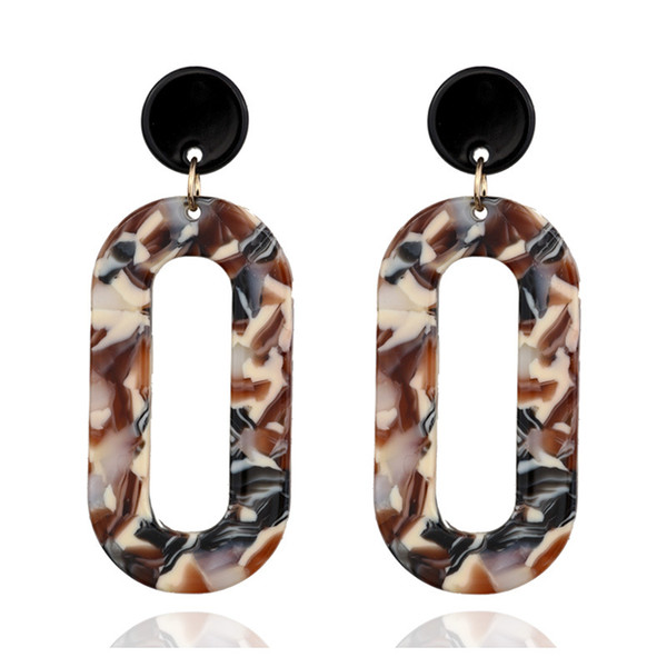 Bohemian Trendy Acrylic Geometric Leopard Earrings Big Long Dangle Drop Earrings For Women Colorful Fashion Jewelry CE540