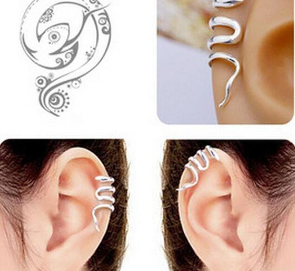 Vintage earring jewelry Gothic Punk Snake Cartilage Ear Cuff Clip Wrap Earrings jewelry 50pcs Free Shipping