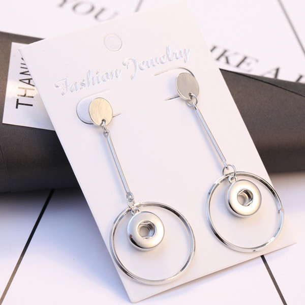 New 12mm Noosa Snap Earrings Jewelry Round Metal Snap Button Earrings DIY Noosa Chunk dangle drop Earrings for Girl Gift