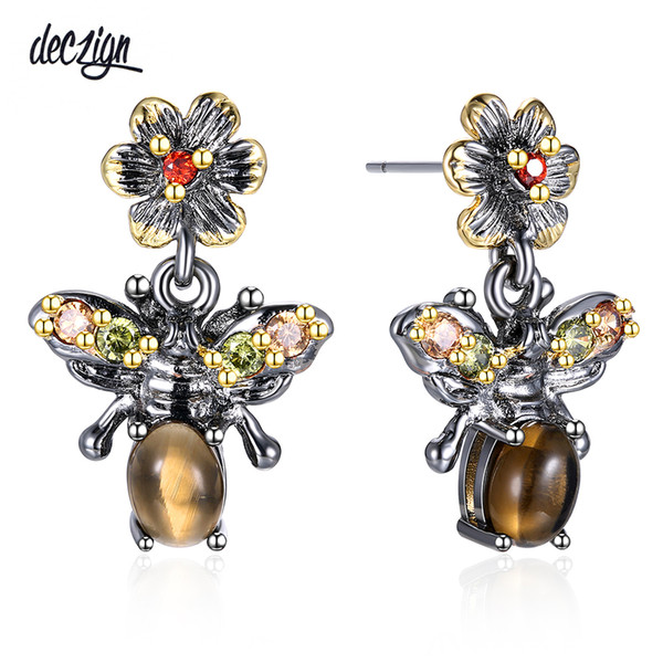 Deczign New Arrivals Vintage Honey Bees Look Earrings for Women Hot Insect Fashion Must Have Christmas Gift WE3798