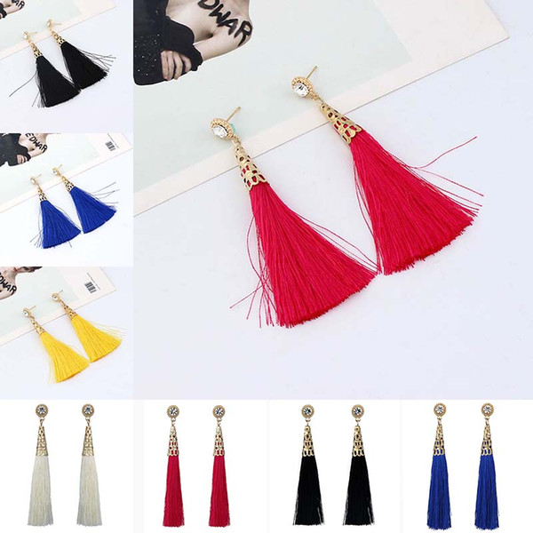 Hot Sale Bohemia Long Tassel Earrings For Women Vintage Fringed Drop Dangle Earrings Maxi Statement Ear Jewelry Gift Wholesale drop shipping