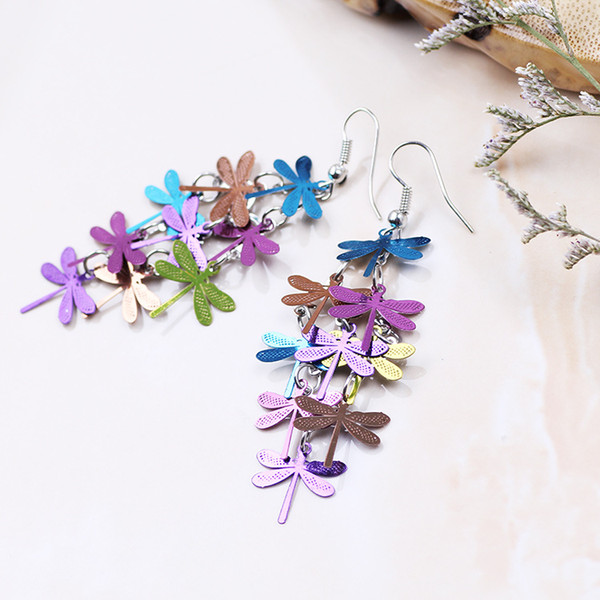 Early spring hot European and American fashion personality earrings earrings Environmental protection colorful little nine earrings jewelry