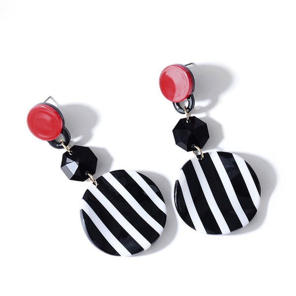 New Zebra Earrings Europe and America Temperament Personality Tide Geometric Circle Earrings Acrylic Ear Jewelry Wholesale