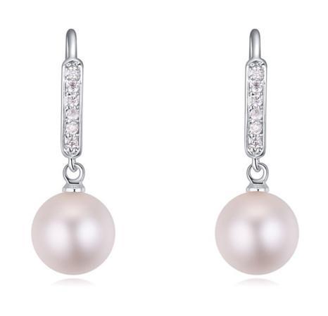 Dangle Chandelier Earrings Fashion Women High Quality Pearl & Zircon Platinum Plated Drop Earrings Jewelry Wholesale TER019