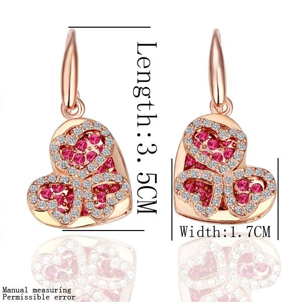 Classical 18K Rose Gold Plated Heart Women Drop Earrings Genuine Austrian Crystal Fashion Women Earrings Jewelry for Women