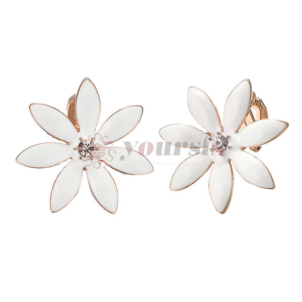 Yoursfs Clip earring opal flower Earrings no Pierced Clip on Earrings for girl E1065R1