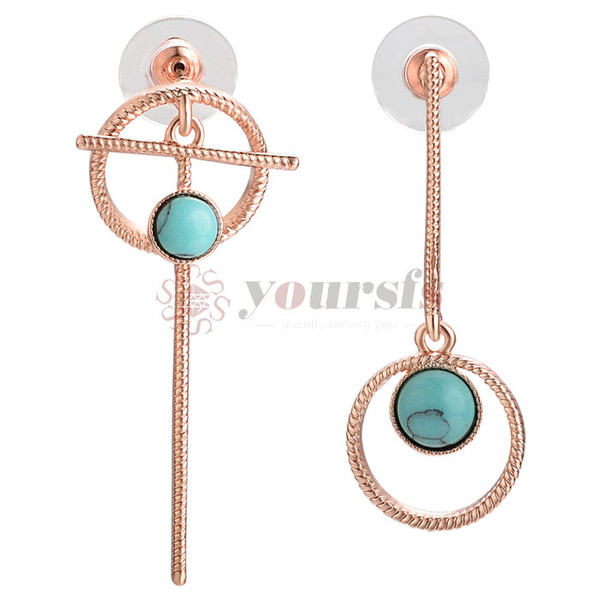 Yoursfs New Fashion Girls Gift Ethnic Trend imitate Green Howlite Stone Silver Color Earring Free Shipping