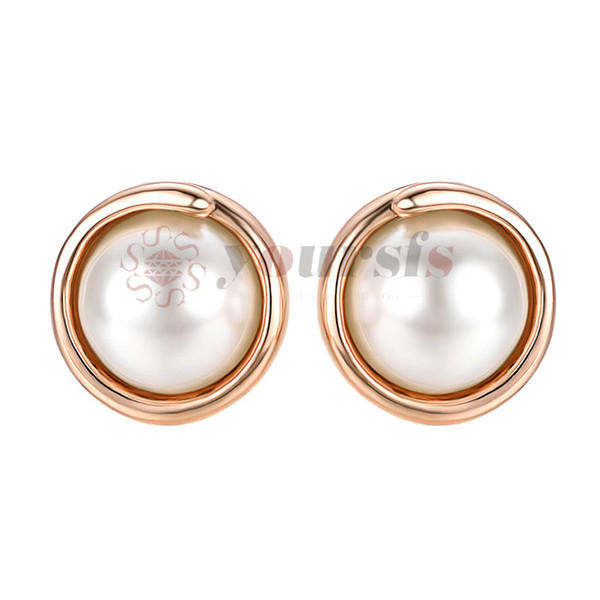 Yoursfs Clip earring Rose gold,silver Ivory pearl Round Earrings no Pierced Clip on Earrings for girl