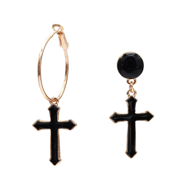 idealway 1 Colors Bohemian Gold Plated New Fshion Gold Plated Alloy black cross Earrings Jewelry Party Accessories