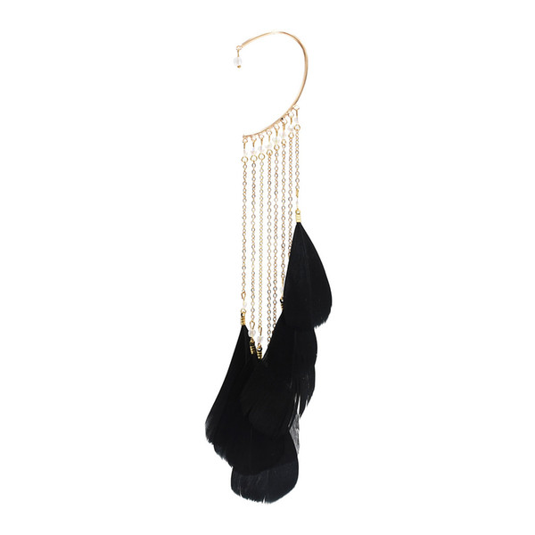 Europea Style Feather Long Ears Hanging Earrings ear clip cuff For Women Jewelry