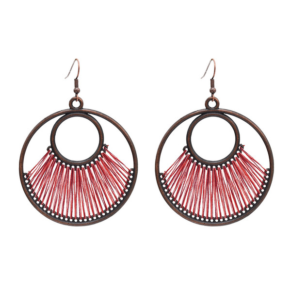 Hot Vintage Alloy Hollow Out Big Fashion Round Circles Dangle Drop Earrings Geometric Earrings Jewelry