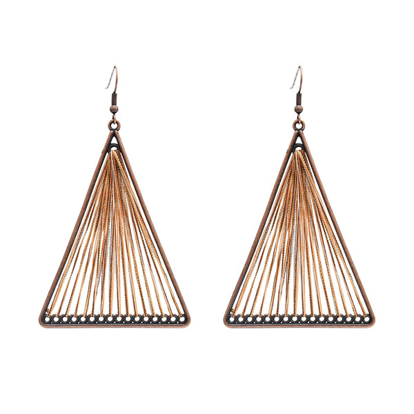 Hot Vintage Alloy Hollow Out Big Fashion Triangle Dangle Drop Earrings Geometric Earrings Jewelry