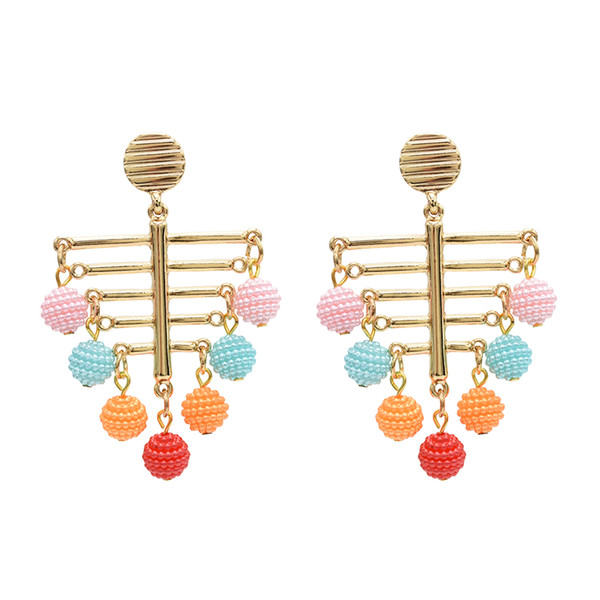 New style fashion personality exaggeration joker trend rice ball drop earrings pendant Women Jewelry Gif