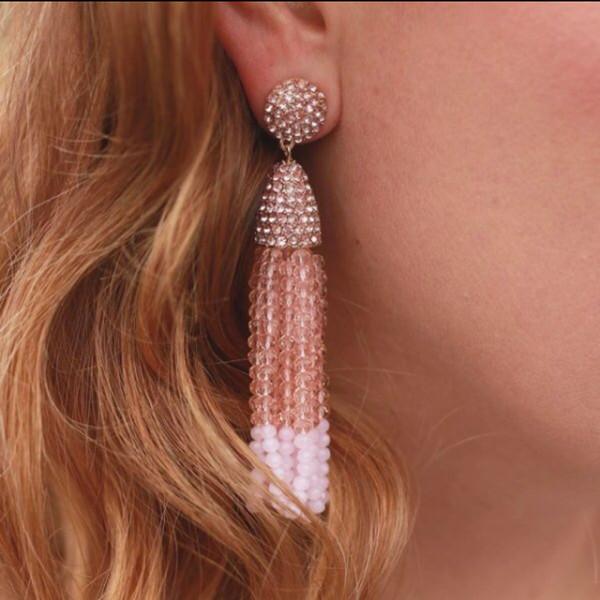 idealway 3 Colors Bohemian Gold Plated Rhinestone Beaded Tassel Drop Dangle Earrings Women Wedding Party Accessories