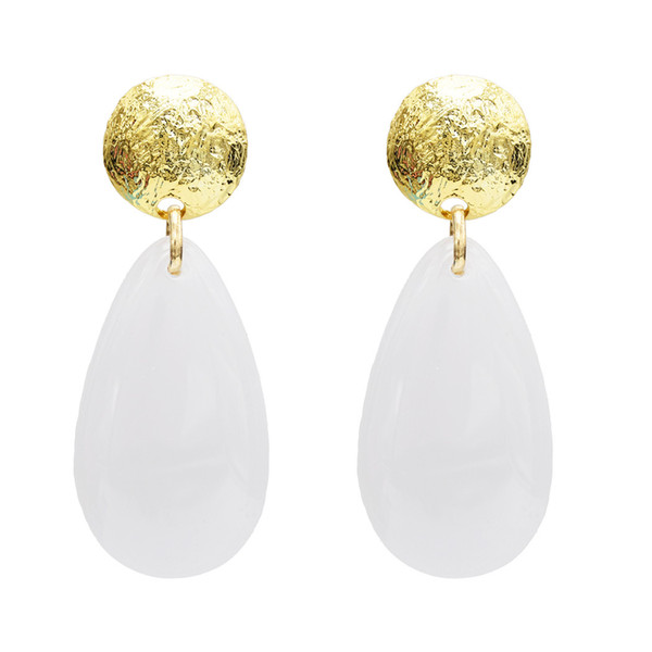 New Fashion Fashion Gold Metal Acrylic Glass Big Drop Earrings for Women Boho Wedding Party Jewelry
