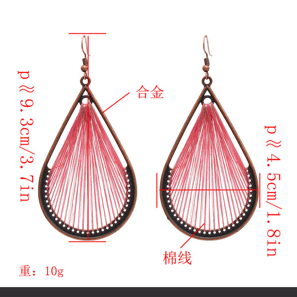 Creative Winding Thread Earrings Hollow Out Big Waterdrop Dangle Drop Earrings Geometric Earrings Jewelry