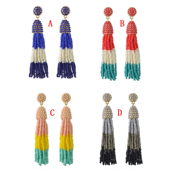 Hand Made Jewelry Fashion Colorful Resin Beaded Statement Earrings for Women Wedding Party Jewelry Birtday Gift