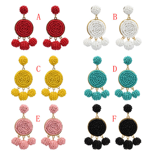 New fashion personality exaggerated popular alloy handmade rice ball earrings pendant Jewelry Gift