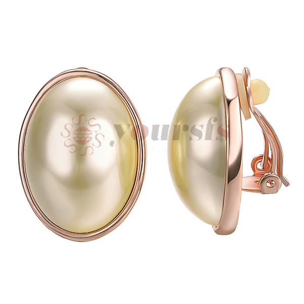 Yoursfs Clip earring Ivory pearl Round Earrings no Pierced Clip on Earrings for girl E965R1