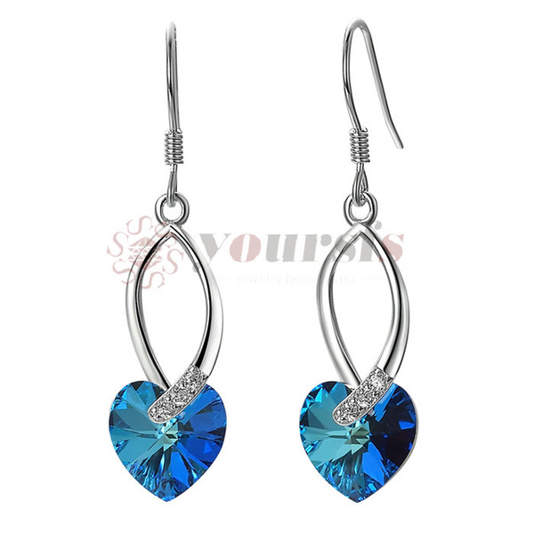 Yoursfs Fashion Heart Shape Blue color Bohemia jewelry Long Earrings dangle earrings For Women Lady's gift brincos