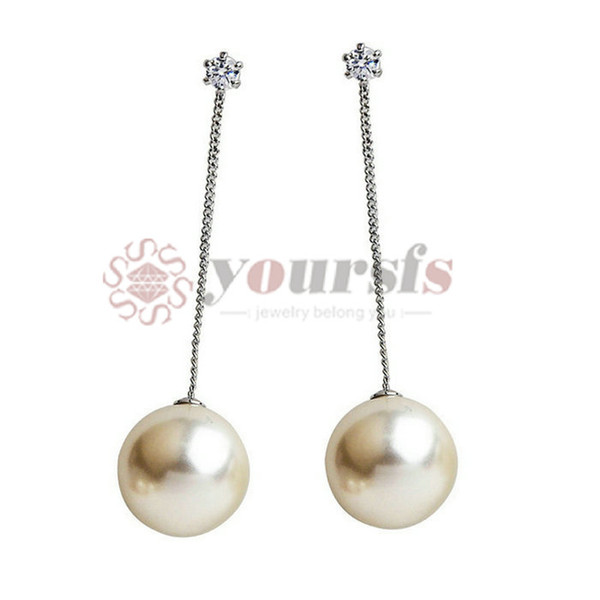 Yoursfs Goddess tassel Drop Earrings long section of female models fashion earring imitation pearl shining zircon ear pendant