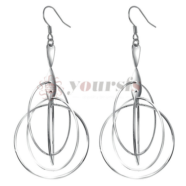 Yoursfs The New Style Fashion Simulated Long Pendant Round Level Earrings Multilayer Circular Design Statement Jewelry