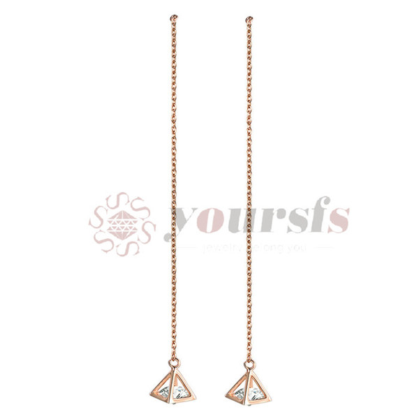 Yoursfs threader hanging earrings crystal long dangle earrings rose Gold plated chain party jewelry