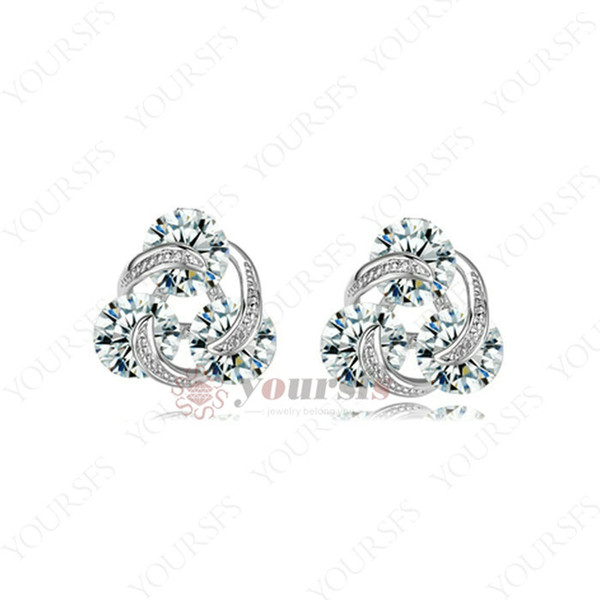 Yoursfs Love Monologue Huge Wreath Silver Stud Earrings for Women Free Shipping