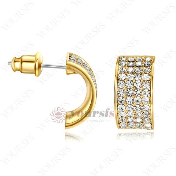 Yoursfs Arrival best friends earings U shape stud earrings for women white zircon earrings
