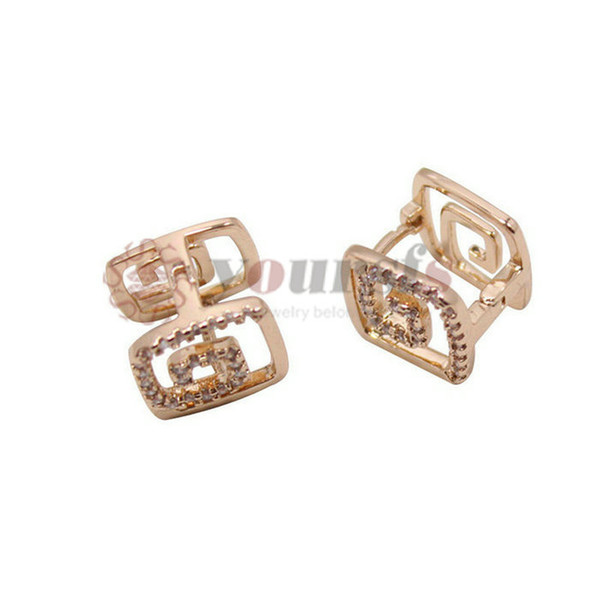 Yoursfs Fashion Jewelry for Women 18k Gold Plated Shinning Cubic Zirconia Square Clip on Earrings Girls Present