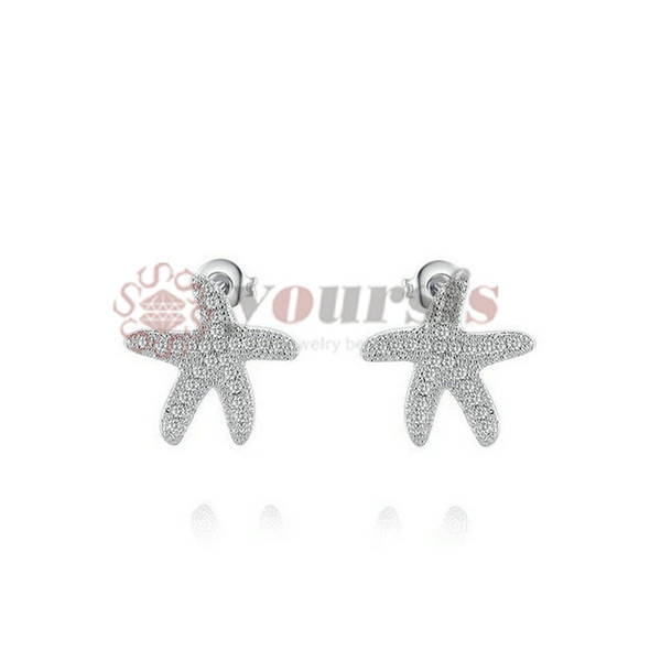 Yoursfs Zircon Starfish Earrings for Women New Design Girls Christmas Gift Statement Jewelry Pendientes Plata